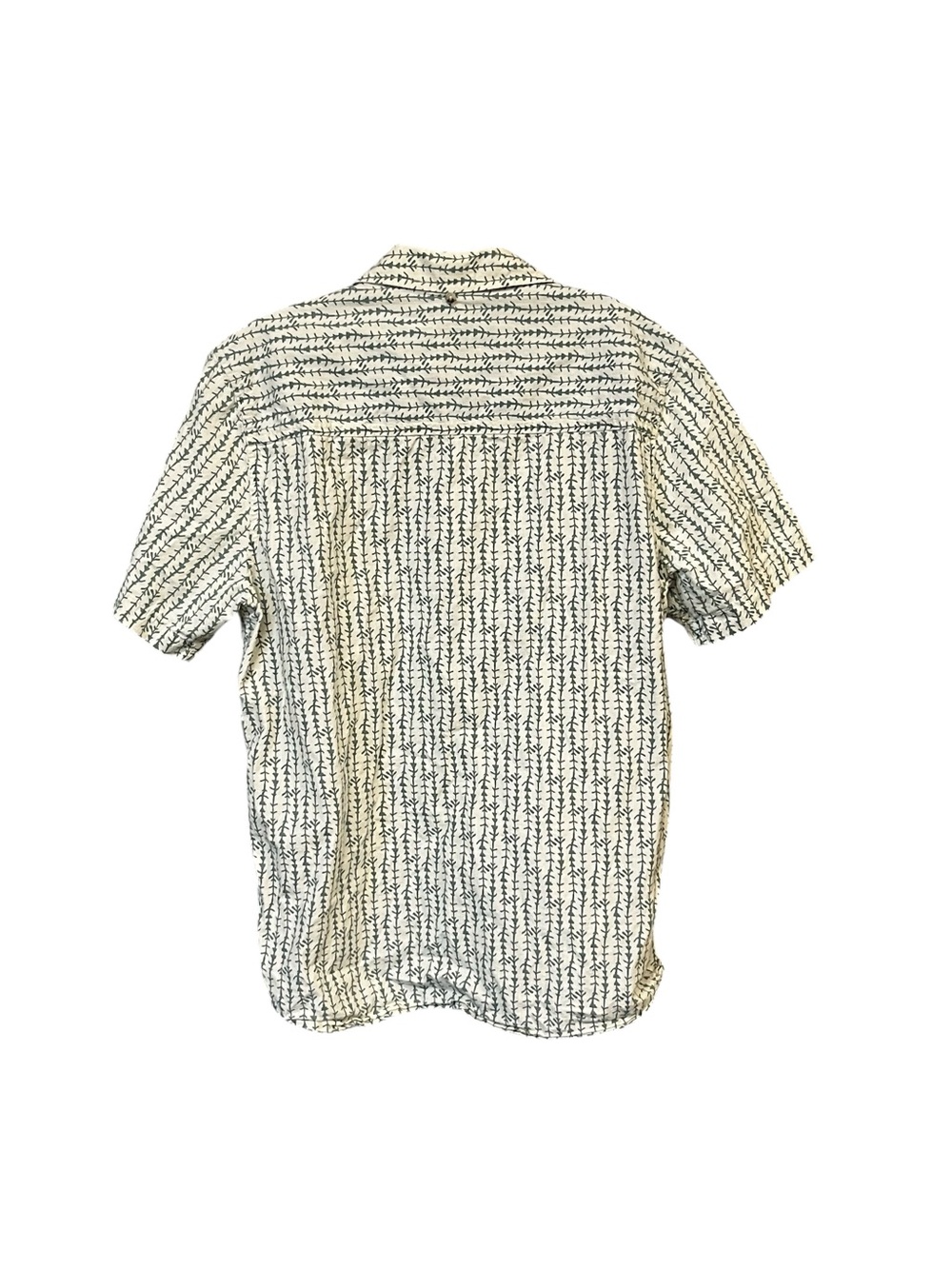 Toad&Co Shirt Men’s M Organic Cotton Camp Button Up Cream Green Print - Picture 2 of 8